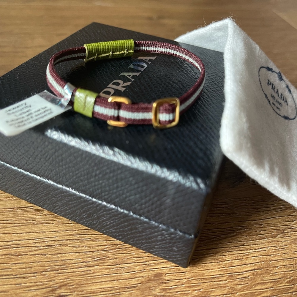 Prada-Authentic (Preloved) Elastic And Leather Br… - image 2